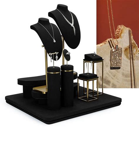 New Black Velvet Necklace Display Holder Stand