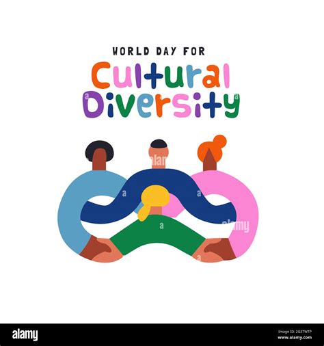 World Day For Cultural Diversity Greeting Card Illustration Diverse