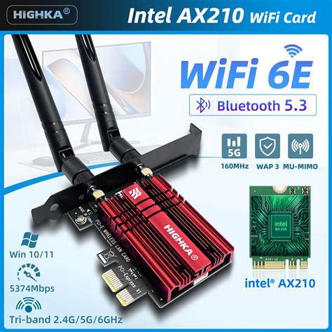 Adaptador WiFi Inal Mbrico 6E PCIE 5374Mbps Bluetooth 5 3 Tribanda 2 4G