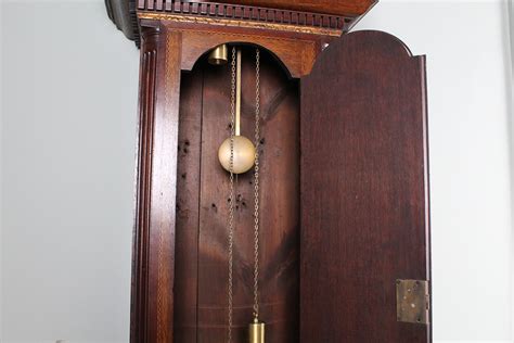 8 Ft Antique Oak Tall Case Clock Ebth