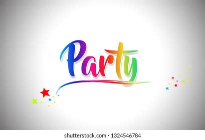 Party Handwritten Word Text Rainbow Colors Stock Vector Royalty Free