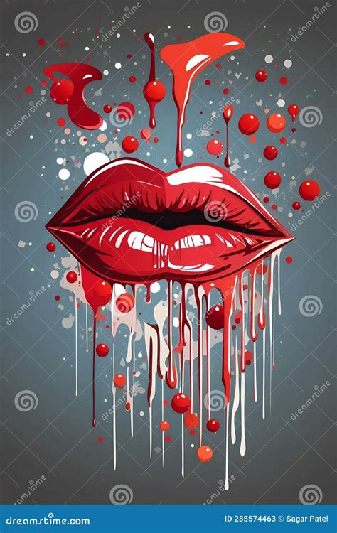 Dripping Lips Vector Clipart Design Stock Vector Illustration Of