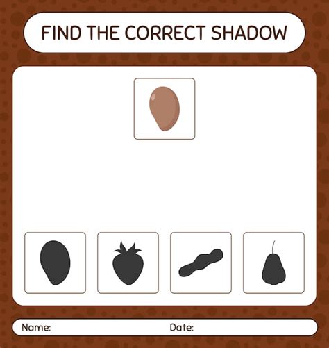 사포테로 올바른 그림자 게임을 찾으십시오 미취학 아동을 위한 워크시트 어린이 활동 시트 프리미엄 벡터