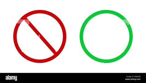 Rojo Prohibido Y Verde Permitido Signos Aislados Sobre Fondo Blanco Iconos Prohibidos Y