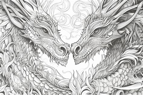 Premium Ai Image A Drawing Of Two Dragons Kissing