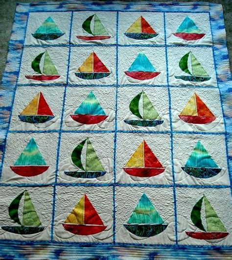 Sailboat Quilt Nautical Quilt Quilts Handmade Quilts