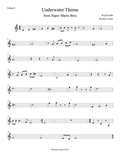 Pdf Underwater Mario Bros Quartet String Violin Ii Dokumen Tips