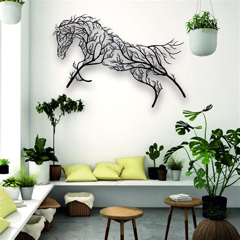 だきます Metal Wall Decor Horses Home Decoration Wall Sign Metal Wall