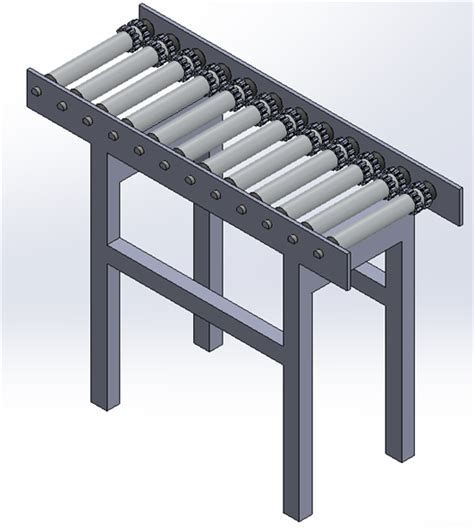 滚筒输送机3d模型下载三维模型solidworks模型 制造云 产品模型