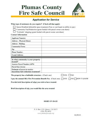 Fillable Online Plumasfiresafe Homeowner Request For Assistance