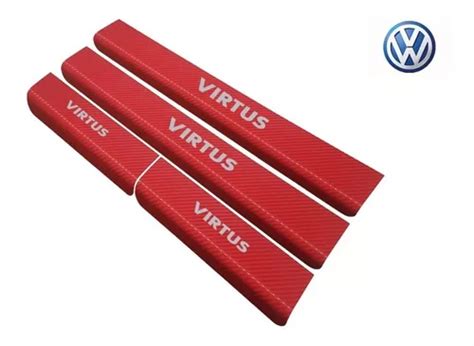 Protector Cubre Zócalos Vw Virtus Carbono Rojo MercadoLibre