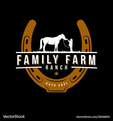 Family ranch logo design Royalty Free Vector Image