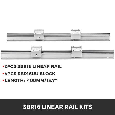 VEVOR Guida Lineare CNC SBR16 400mm Guide Di Scorrimento Lineari Per