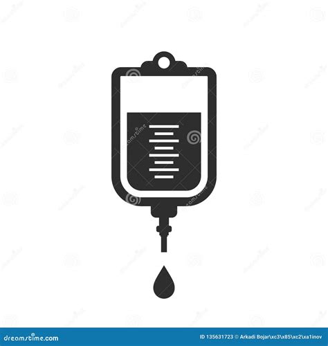 Icono Intravenoso Del Vector Del Bolso De La Sangre Ilustraci N Del