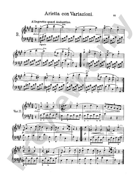 Haydn A First Haydn Book Arietta Con Variazioni No 3 Part Digital
