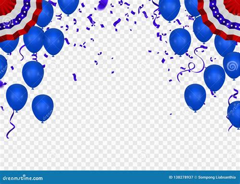 Globos Azules Ejemplo Del Vector Plantilla Del Fondo De La Celebraci N