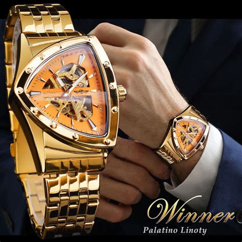 Winner Men Skeleton Reloj Mecánico Automático Con Triángulo Cuotas