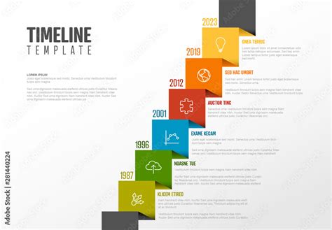 Diagonal Ribbon Timeline Info Chart Layout Stock Template Adobe Stock