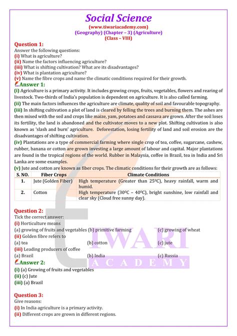 Ncert Solutions For Class Social Science Geography Chapter