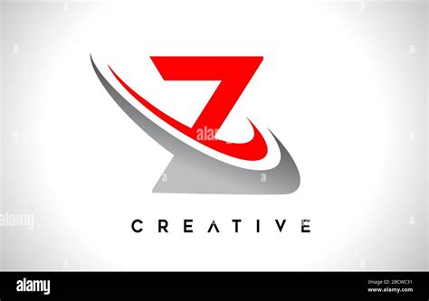 Letter Z Logo Z Letter Design Vector With Red Gray Swash Vector Illustration Stock Vector Image