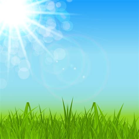 Premium Vector Natural Sunny Spring Summer Background With Blue Sky