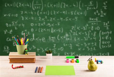 Math Class From Student School Desk Stock Image Image Of Callipers