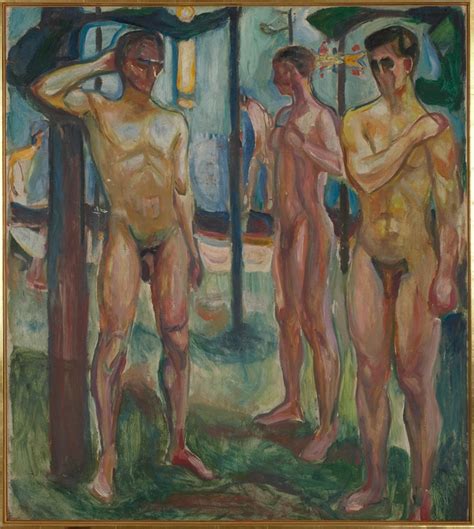 Naked Men In Landscape Edvard Munch Artwork On Useum