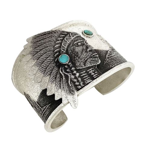 Kelsey Jimmie Tufa Bracelet Chief Head Turquoise Navajo Handmade