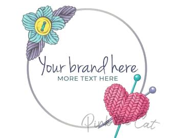 Premade Logo Watercolor Logo Crochet Logo Knitting Logo Etsy