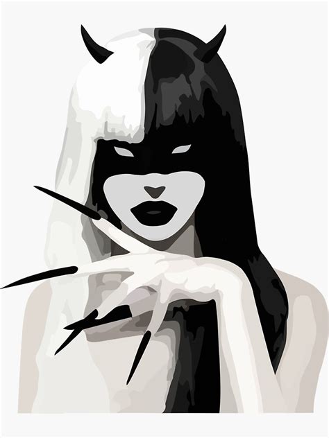 Succubus Black And White Sticker For Sale By Catharthic Redbubble