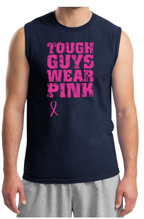 Tough Guys Wear Pink Mens Breast Cancer Awareness Muscle Etsy