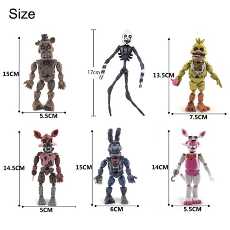 6pcs lote fnaf Cinco Noites Em Brinquedos de Figura de Ação Freddy em