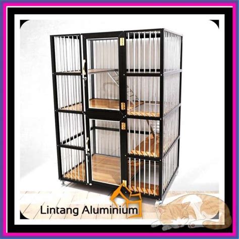 Jual Kandang Kucing Aluminium Kamar Tingkat Lantai Keramik Minimalis