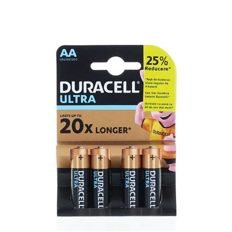 Duracell Baterii R6 4 Buc Ultra Longest Lasting Alkaline Importdirect