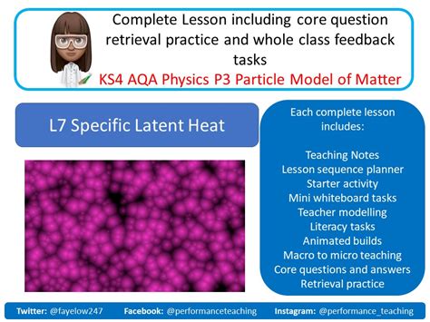 KS4 AQA Physics P3 Particle Model Of Matter L7 Specific Latent Heat