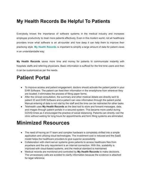 My Health Records Be Helpful To Patientspdf Free Download