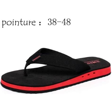 Tongs Hommes Tpr Haute Qualit Plage Noir Rouge Cdiscount Sport