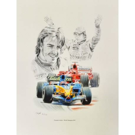 Lithographie Fernando ALONSO World Champion 2005 FormulaSports