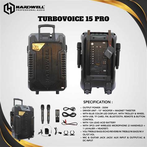 Portable Speaker Turbovoice 15 Pro Hardwell