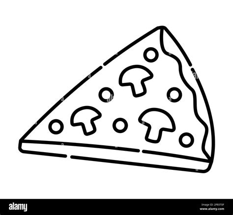 Pieza De Pizza Ilustración De Línea De Vector Blanco Y Negro Imagen Vector De Stock Alamy