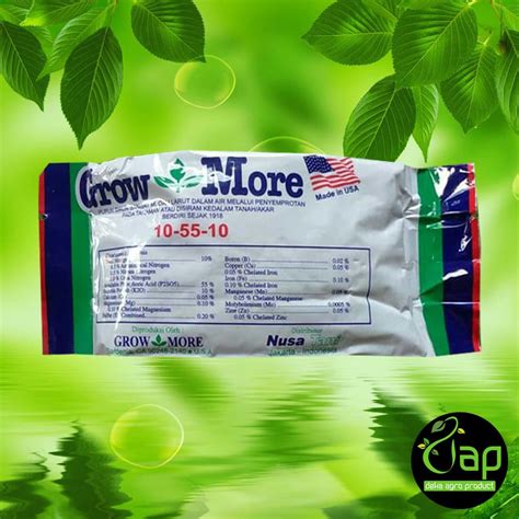 Jual PUPUK GROW MORE 10 55 10 100GRAM Shopee Indonesia