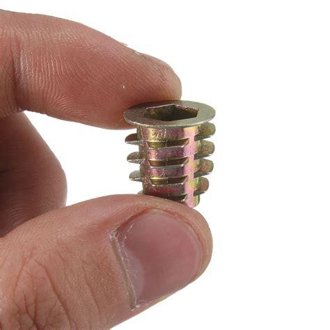 50Pcs M8 Zinc Alloy Steel Furniture Hex Drive Head Nut Screws Threaded