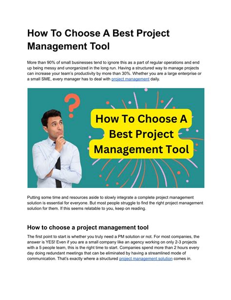 Ppt How To Choose A Best Project Management Tool Powerpoint