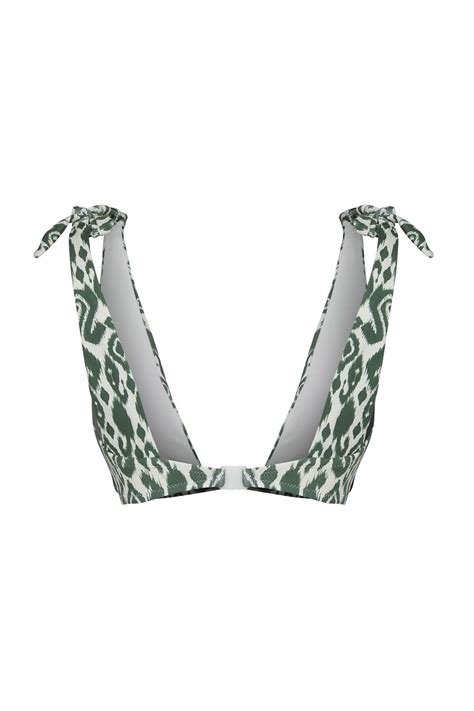 Trendyolmilla Haki Etnik Desenli Bralet Düğümlü Core Bikini Üstü TBESS BU Fiyatı
