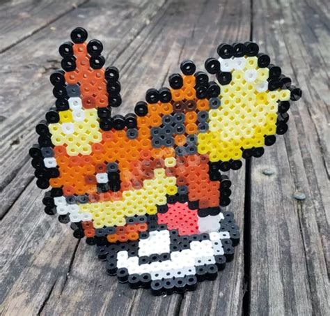 FLAREON WITH POKÉBALL Stand Pokémon Pixel Art Perler Art 11 57