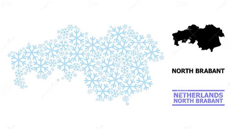 Frost Collage Map Of North Brabant Province Of Snow Stock Vector Illustration Of Pattern Cool