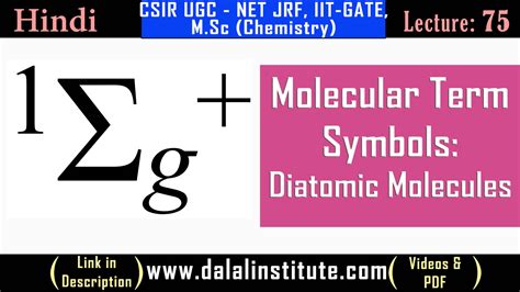 Molecular Term Symbols For Homonuclear Diatomic Molecules Dalal Institute