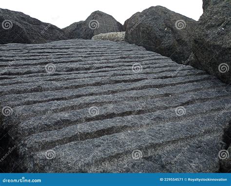 Rocas Grises Boulders Grooves Bbq Beach Rock Imagen De Archivo Imagen