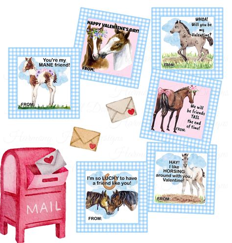 Horse Valentine Cards Printable Valentine Cards For School Classroom