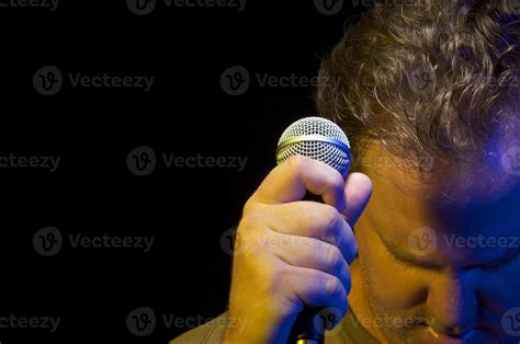 Passionate Vocalist And Microphone Stock Photo At Vecteezy